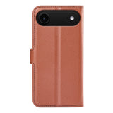 EIDERWOOD iPhone Air Litchi Flip Case with Built-in Card Holder & Stand Function - Brown