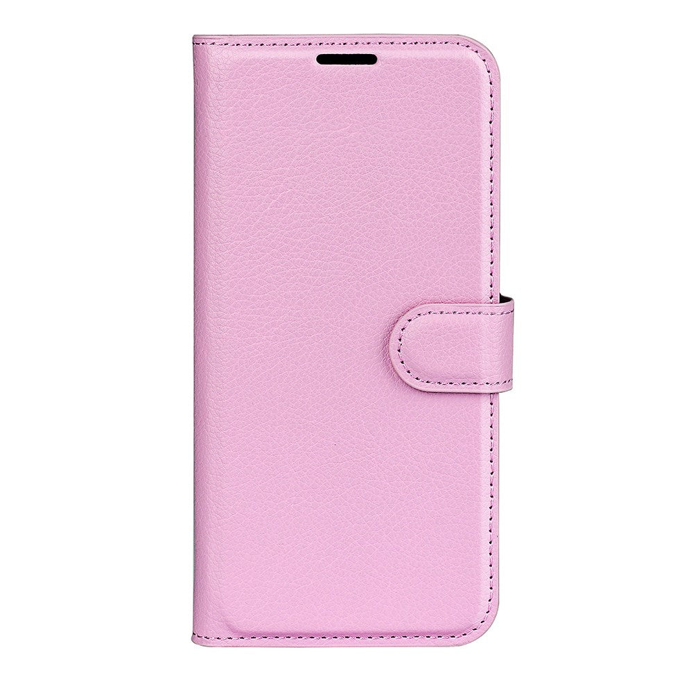 EIDERWOOD iPhone Air Litchi Flip Case with Built-in Card Holder & Stand Function - Pink