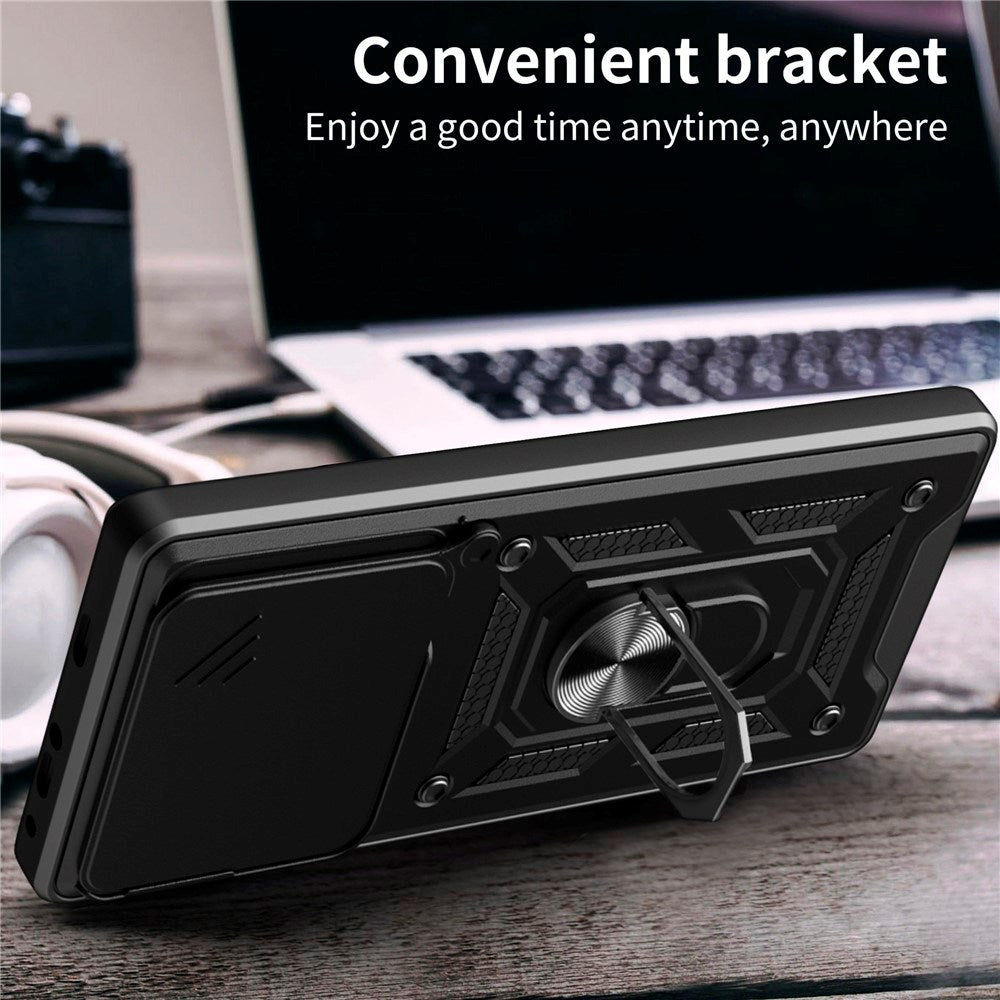 EIDERWOOD Motorola Edge 60 Pro Hybrid Rugged Case with Magnetic Kickstand & Cam Slider - Blue