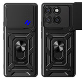 EIDERWOOD Motorola Edge 60 Pro Hybrid Rugged Case with Magnetic Kickstand & Cam Slider - Silver