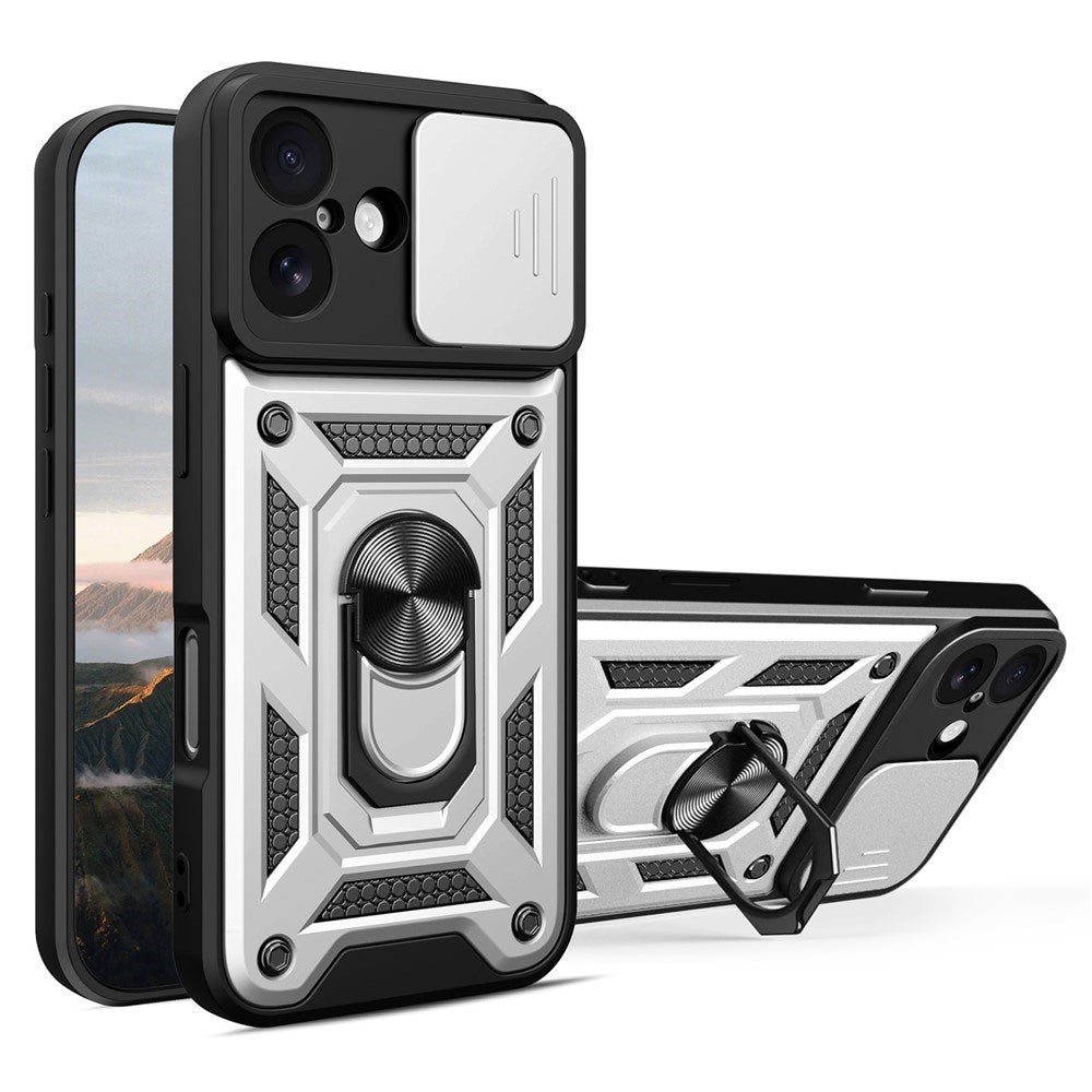 EIDERWOOD iPhone 17 Hybrid Craftsman Case with Kickstand & Cam Slider - Silver