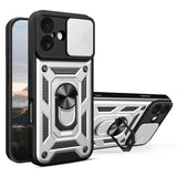 EIDERWOOD iPhone 17 Hybrid Craftsman Case with Kickstand & Cam Slider - Silver