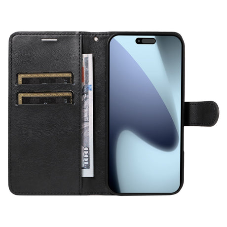 EIDERWOOD iPhone 17 Pro Faux Leather Case with Wallet & Strap - Black