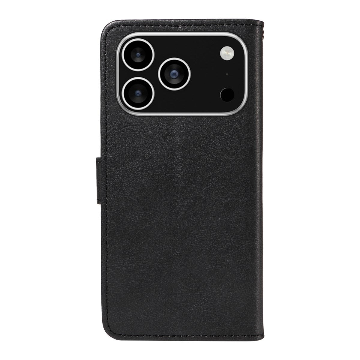 EIDERWOOD iPhone 17 Pro Faux Leather Case with Wallet & Strap - Black