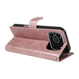 EIDERWOOD iPhone 17 Pro Faux Leather Case with Wallet & Strap - Rose Gold