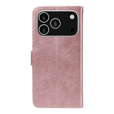 EIDERWOOD iPhone 17 Pro Faux Leather Case with Wallet & Strap - Rose Gold
