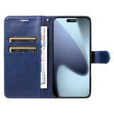 EIDERWOOD iPhone 17 Pro Faux Leather Case with Wallet & Strap - Blue