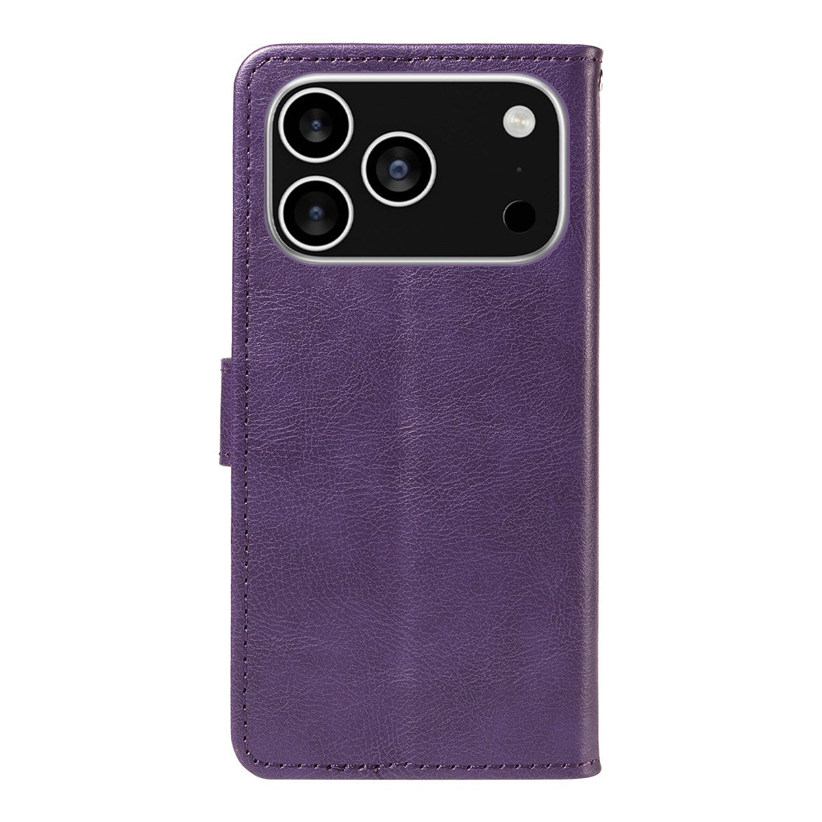 EIDERWOOD iPhone 17 Pro Faux Leather Case with Wallet & Strap - Purple