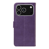 EIDERWOOD iPhone 17 Pro Faux Leather Case with Wallet & Strap - Purple