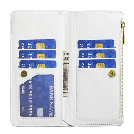 Samsung Galaxy S23 Faux Leather Case w. Built-in Wallet and Kickstand - White