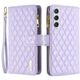 Samsung Galaxy S23 Faux Leather Case w. Built-in Wallet and Kickstand - Purple