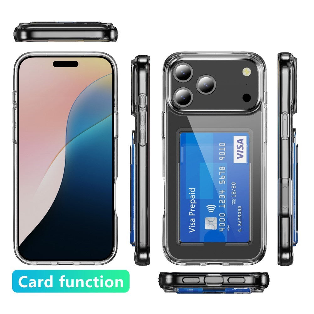 iPhone 18 Pro Max / 17 Pro Max EIDERWOOD Hybrid Plastic Case with Card Pocket - Transparent