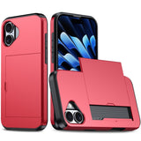 EIDERWOOD iPhone 17 Hybrid Case with Card Holder - Red