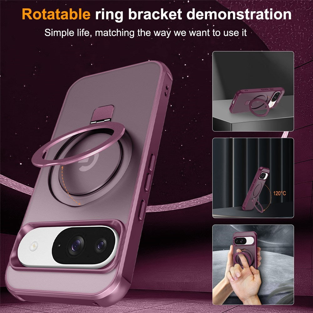 EIDERWOOD Google Pixel 10 / 10 Pro / 9 / 9 Pro Hybrid Case with Kickstand - MagSafe Compatible - Wine Red