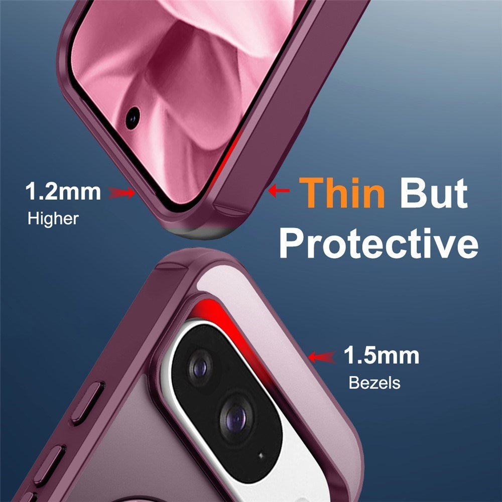 EIDERWOOD Google Pixel 10 / 10 Pro / 9 / 9 Pro Hybrid Case with Kickstand - MagSafe Compatible - Wine Red