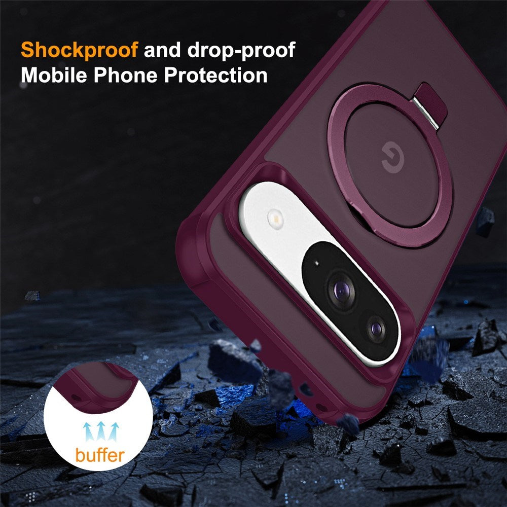 EIDERWOOD Google Pixel 10 / 10 Pro / 9 / 9 Pro Hybrid Case with Kickstand - MagSafe Compatible - Wine Red