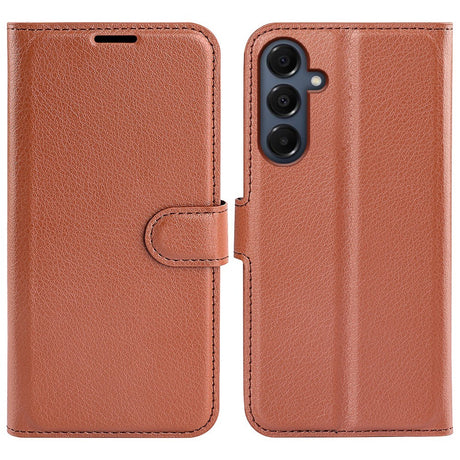 EIDERWOOD Samsung Galaxy A17 (5G) Litchi Faux Leather Wallet Case - Brown