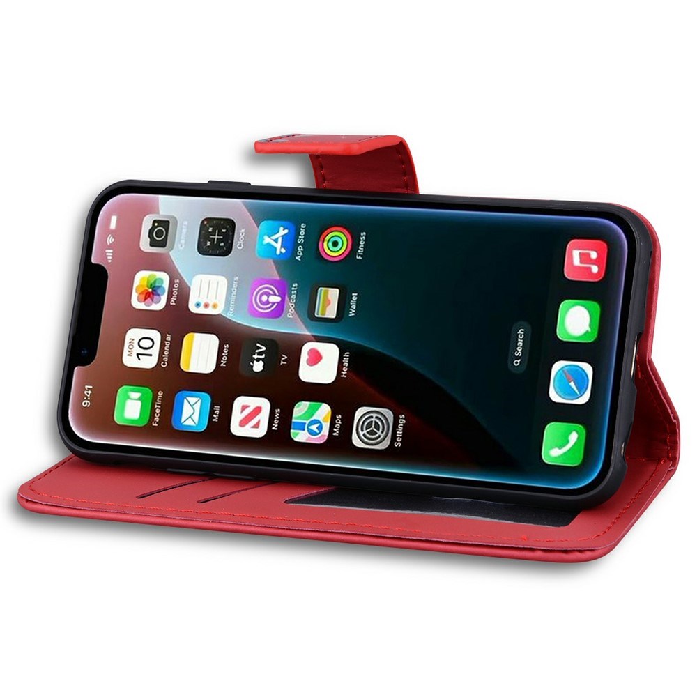 iPhone 17e / 16e Faux Leather Flip Case with Character Design - Red