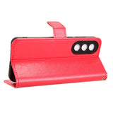 EIDERWOOD OnePlus Nord 5 Faux Leather Flip Case with Strap - Red