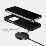 iPhone 18 Pro / 17 Pro ABEEL Hybrid Case with Carbon Fiber Texture - MagSafe Compatible - Black / Silver