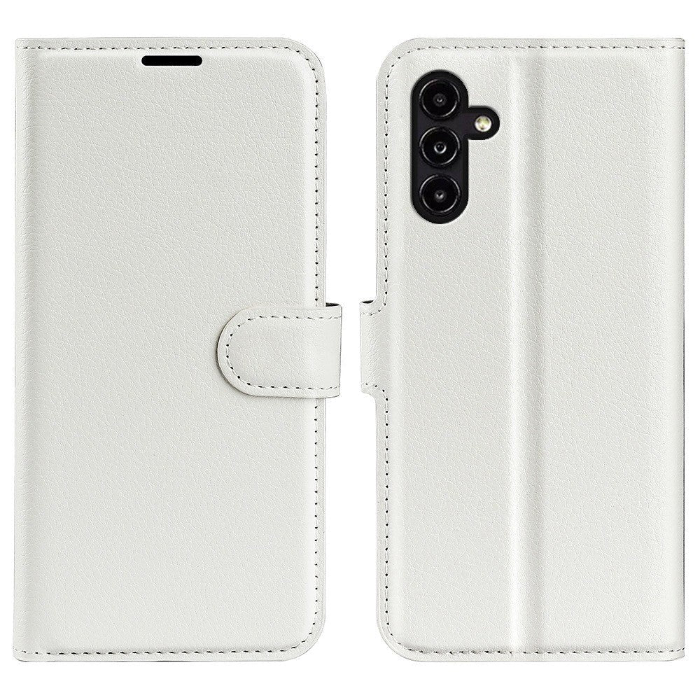 Samsung Galaxy A14 (5G) PU Litchi Leather Wallet Case - White