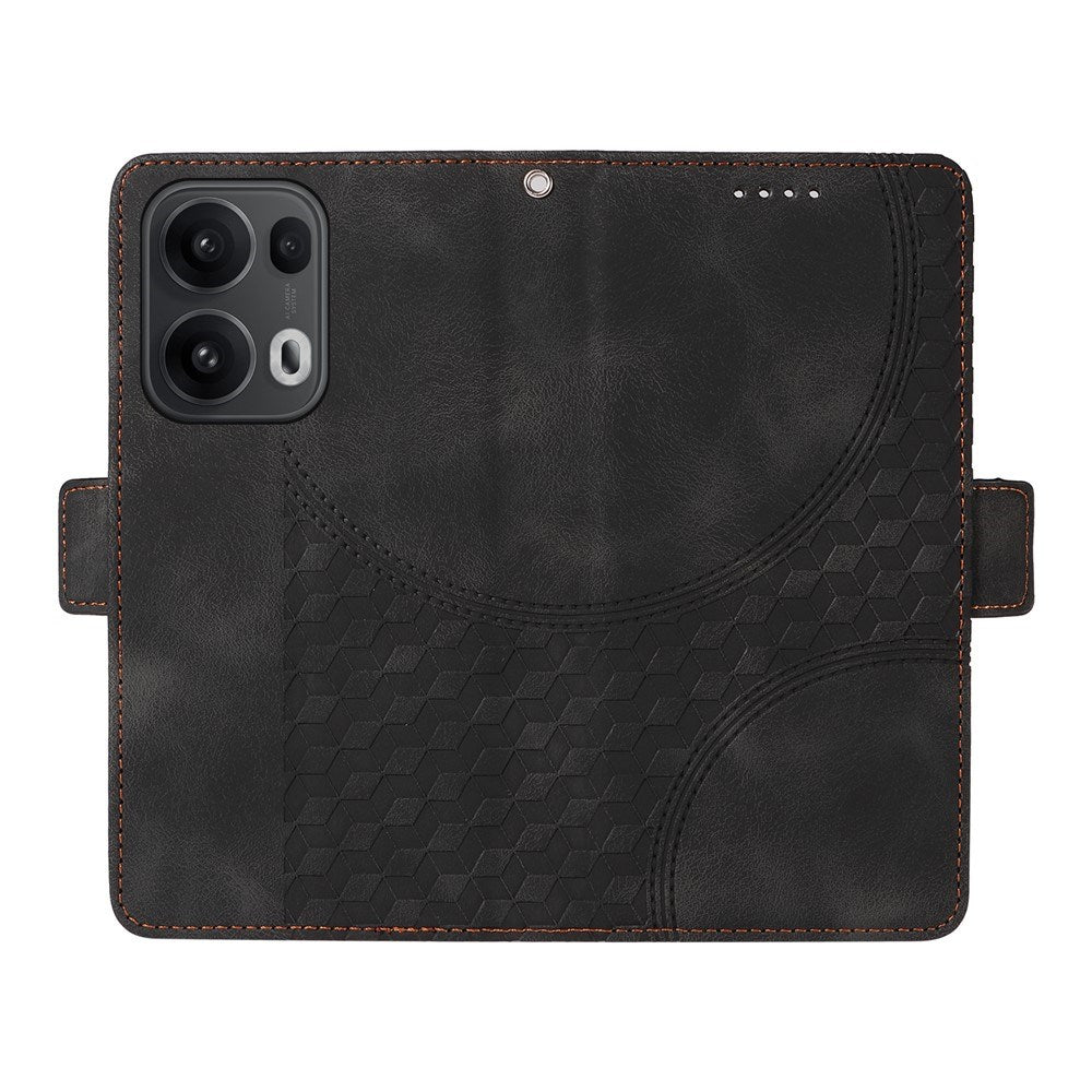 Oppo Reno14 Pro (5G) / Reno13 Pro (5G) Faux Leather Flip Case with Print - Black