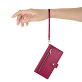 EIDERWOOD iPhone Air Flip Case with Card Holder / Zipper Pocket / Strap - Red