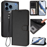 iPhone 18 Pro Max / 17 Pro Max EIDERWOOD Faux Leather Flip Case with Strap - Black