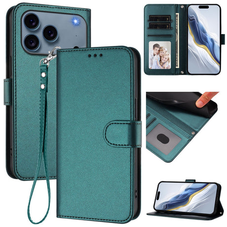 iPhone 18 Pro Max / 17 Pro Max EIDERWOOD Faux Leather Flip Case with Strap - Green