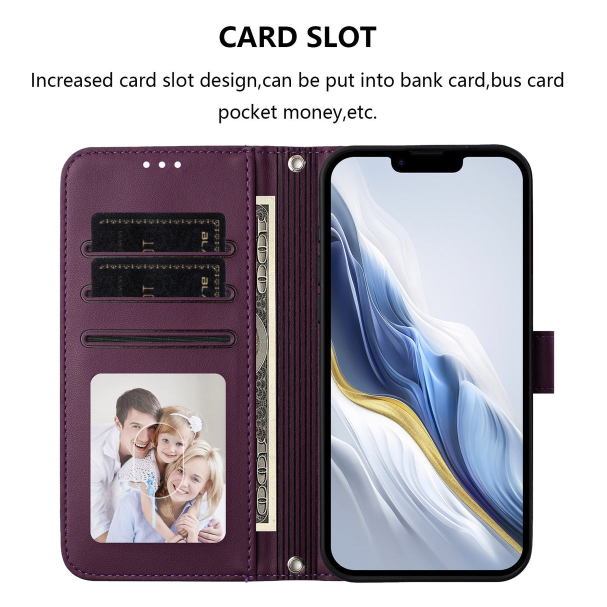 iPhone 18 Pro Max / 17 Pro Max EIDERWOOD Faux Leather Flip Case with Strap - Purple