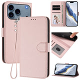 iPhone 18 Pro Max / 17 Pro Max EIDERWOOD Faux Leather Flip Case with Strap - Pink