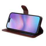 EIDERWOOD iPhone 17 2-in-1 Faux Leather Flip Case with Screen Protector Glass - Pink