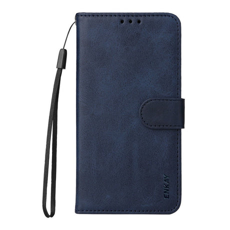 EIDERWOOD iPhone 17 2-in-1 Faux Leather Flip Case with Screen Protector Glass - Blue