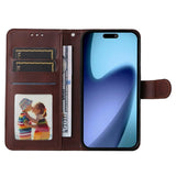 EIDERWOOD iPhone Air 2-in-1 Faux Leather Flip Case with Screen Protector Glass - Brown