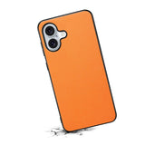EIDERWOOD iPhone 17 Hybrid Plastic Case with Leather Texture - Orange