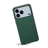 EIDERWOOD iPhone 17 Pro Hybrid Plastic Case with Leather Texture - Green