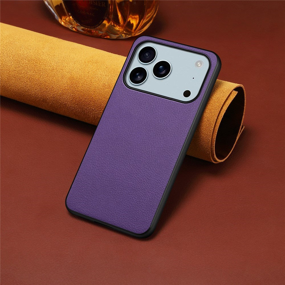 EIDERWOOD iPhone 17 Pro Hybrid Plastic Case with Leather Texture - Purple