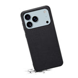 EIDERWOOD iPhone 17 Pro Hybrid Plastic Case with Leather Texture - Black