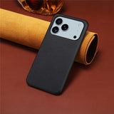 EIDERWOOD iPhone 17 Pro Hybrid Plastic Case with Leather Texture - Black