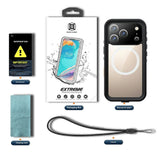 EIDERWOOD iPhone 17 Pro Waterproof Craftsman Case with Screen Protector & Strap - MagSafe Compatible - Black