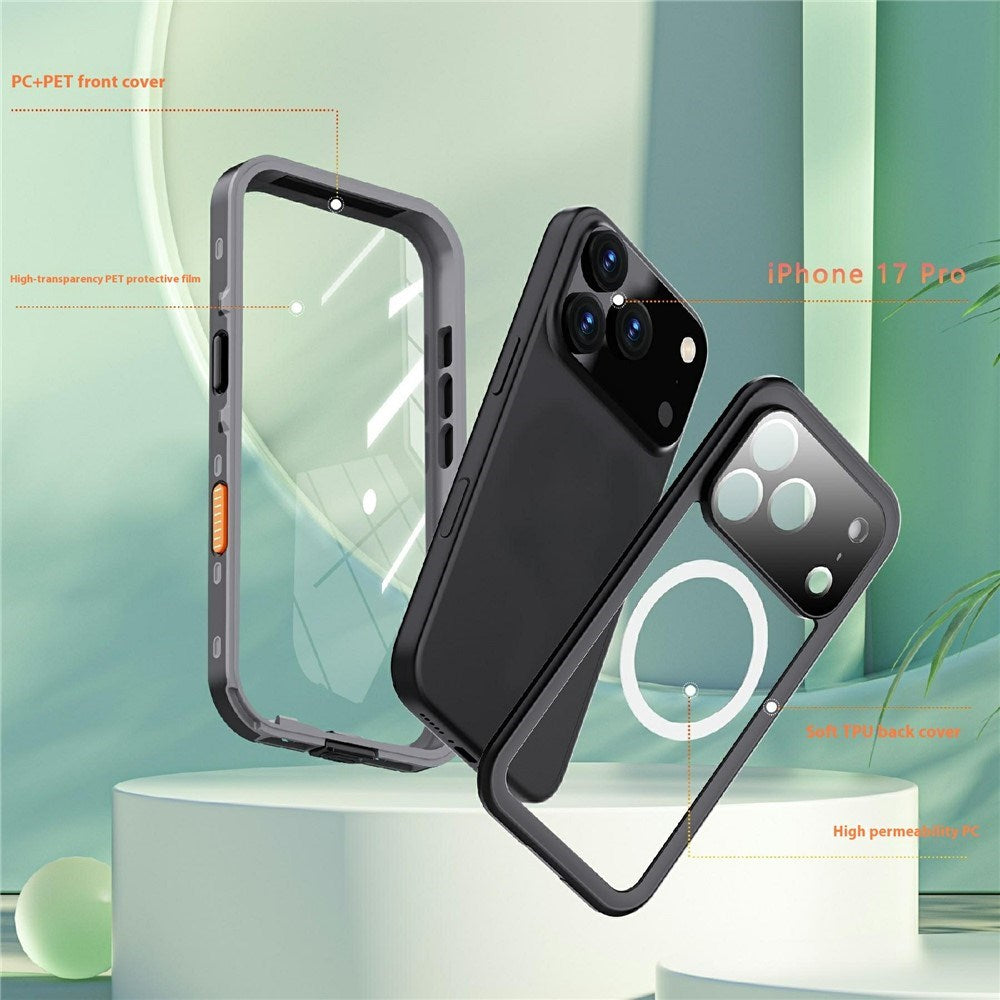 EIDERWOOD iPhone 17 Pro Waterproof Craftsman Case with Screen Protector & Strap - MagSafe Compatible - Black