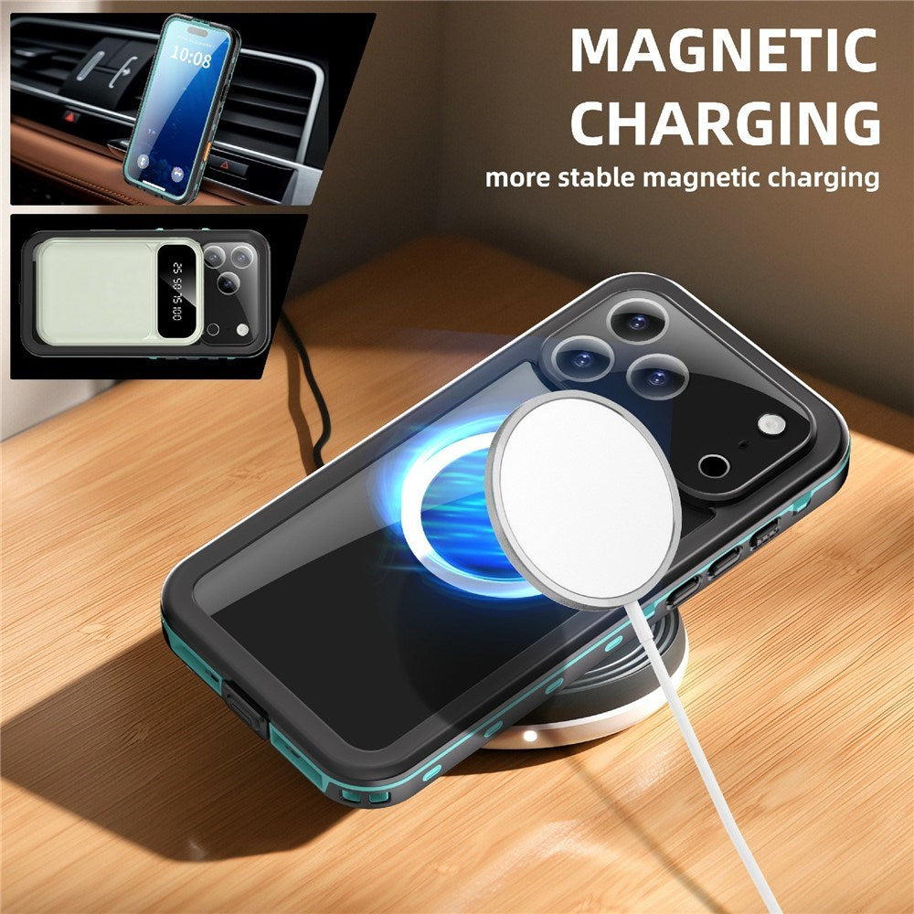 EIDERWOOD iPhone 17 Pro Max Waterproof Craftsman Case with Screen Protector & Strap - MagSafe Compatible - Blue