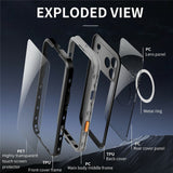 EIDERWOOD iPhone 17 Pro Max Waterproof Craftsman Case with Screen Protector & Strap - MagSafe Compatible - Black