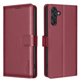 EIDERWOOD Samsung Galaxy S25 FE Faux Leather Flip Case with Stand Function & Card Holder - Red