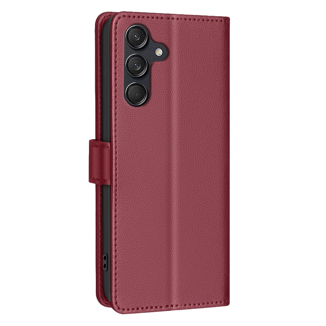 EIDERWOOD Samsung Galaxy S25 FE Faux Leather Flip Case with Stand Function & Card Holder - Red