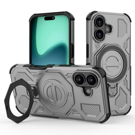 EIDERWOOD iPhone 17 Tough Case with Magnetic Kickstand - MagSafe Compatible - Grey