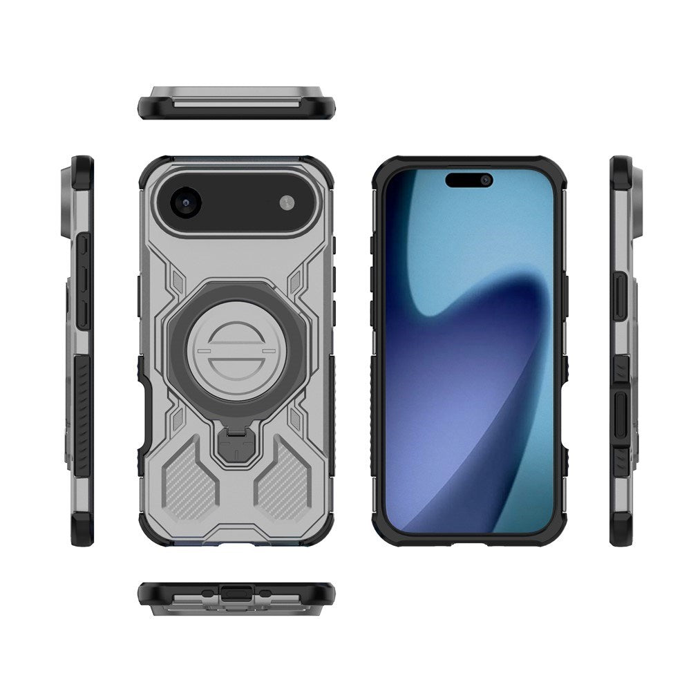 EIDERWOOD iPhone Air Tough Case with Magnetic Kickstand - MagSafe Compatible - Grey