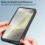 EIDERWOOD Samsung Galaxy S25 FE 2-in-1 Plastic Case with Built-In Screen Protector - Pink