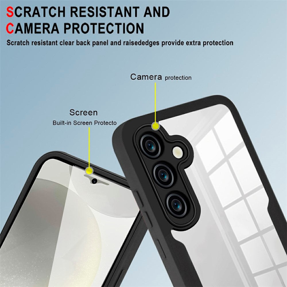 EIDERWOOD Samsung Galaxy S25 FE 2-in-1 Plastic Case with Built-In Screen Protector - Pink