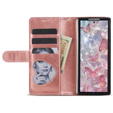 EIDERWOOD Samsung Galaxy Z Fold7 Glitter Flip Case with Wallet & Strap - Rose Gold